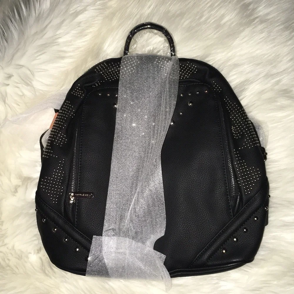 David Jones Studded Black Backpack